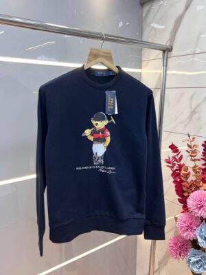 Ralph Laure n Navy Premium Imported Heavy Cotton Fleece 380 GSM Teddy Edition Sweatshirt 3279